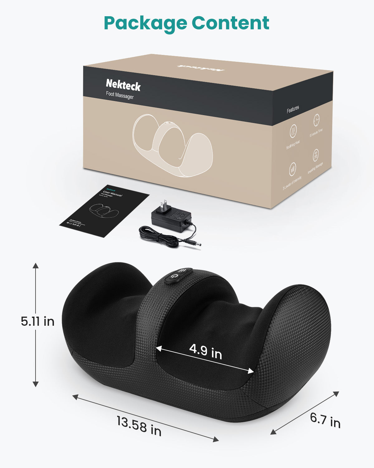 Nekteck Foot Massager massaggiatore piedi shiatsu calore