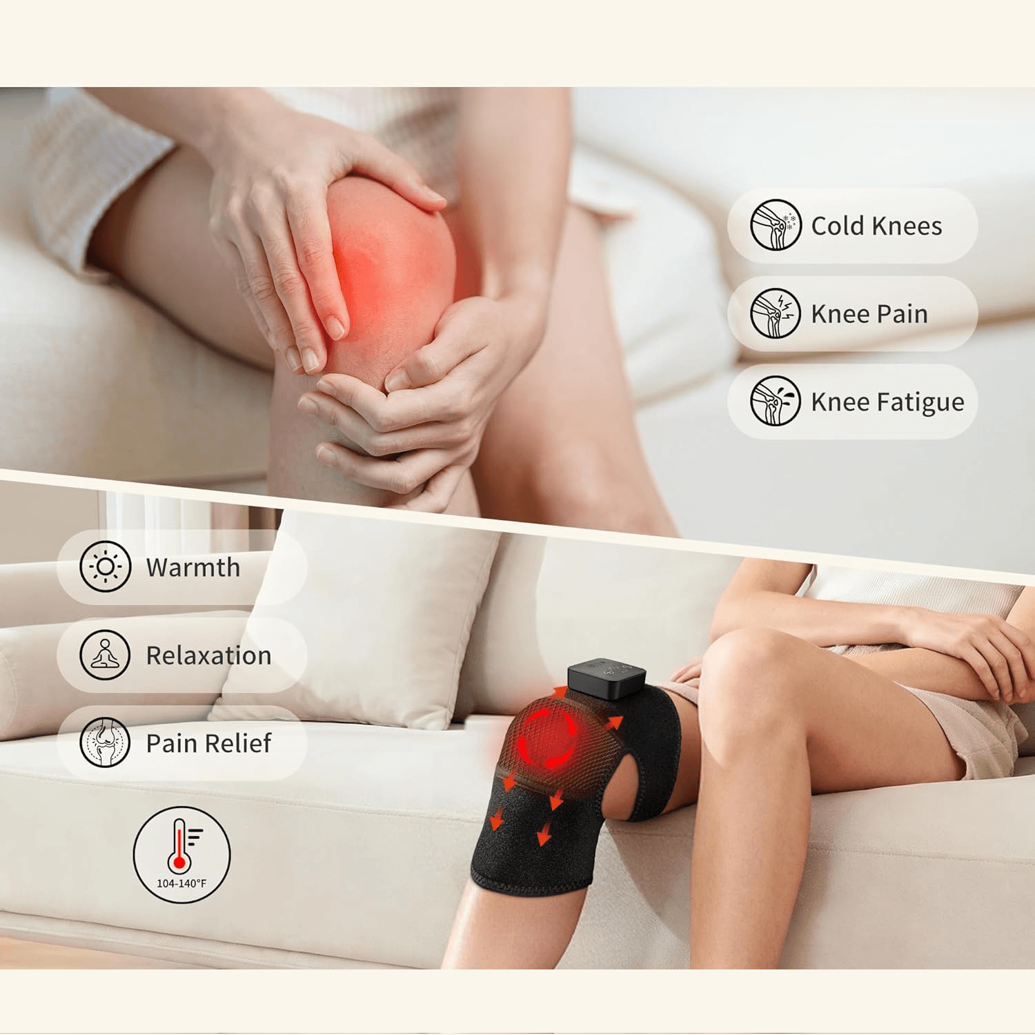 Nekteck Knee Massager Massaggiatore Ginocchio con Calore Singolo