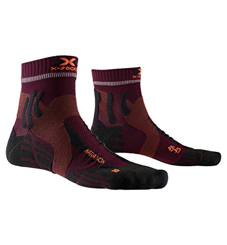 X-Socks Marathon Calze Corsa 44 Dark Ruby lunghe distanze