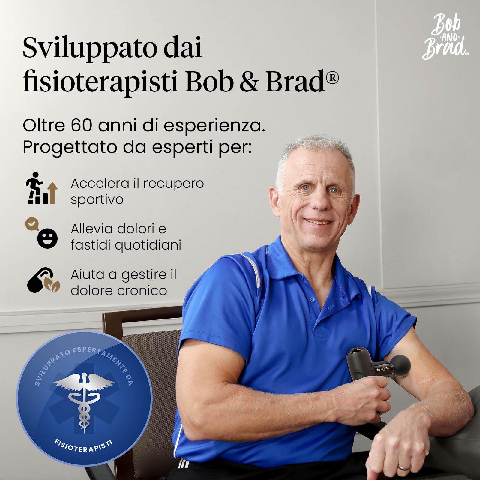 Bob and Brad Q2 Mini pistola massaggio Nero Classico 5 testine