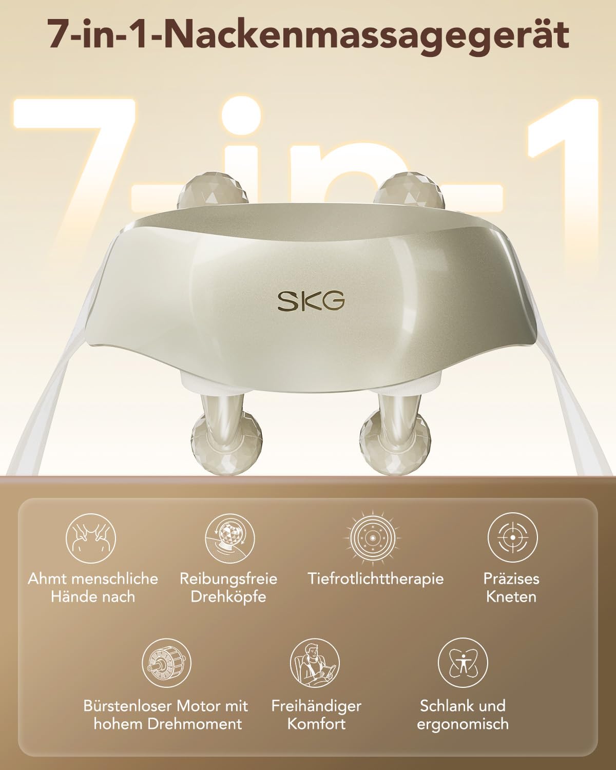 SKG H7 Ultra massaggiatore collo spalle calore bianco