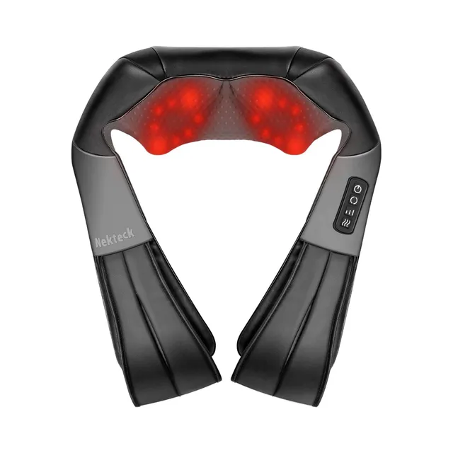 Nekteck Neck & Back Massager Shiatsu Collo Schiena Nero 16 Nodi