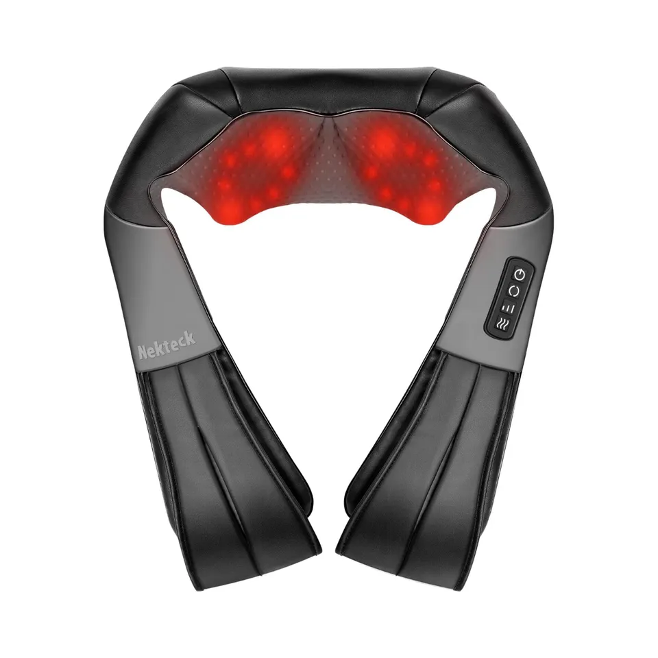 Nekteck Neck & Back Massager Shiatsu Collo Schiena Nero 16 Nodi