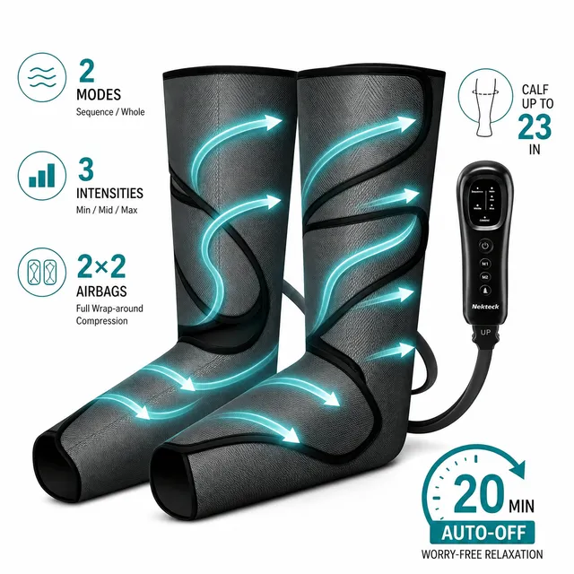 Nekteck Leg Massager stivale compressione piedi polpacci
