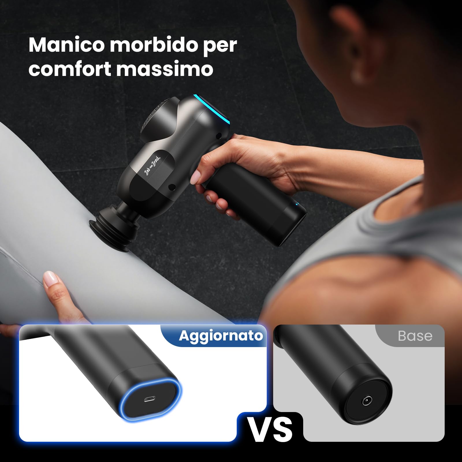 Bob and Brad C2 pistola massaggio Nero 5 testine USB-C