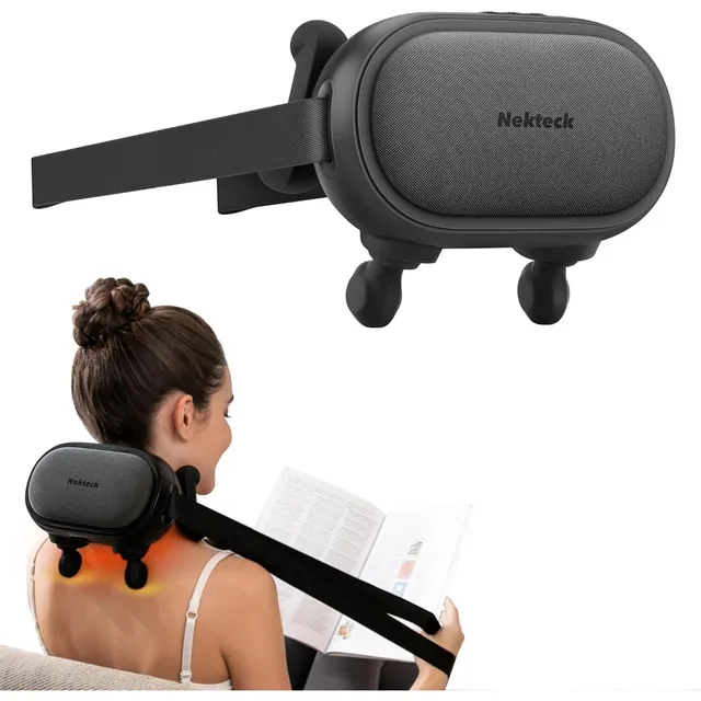 Nekteck Neck & Back Massager cuscino shiatsu cordless con calore