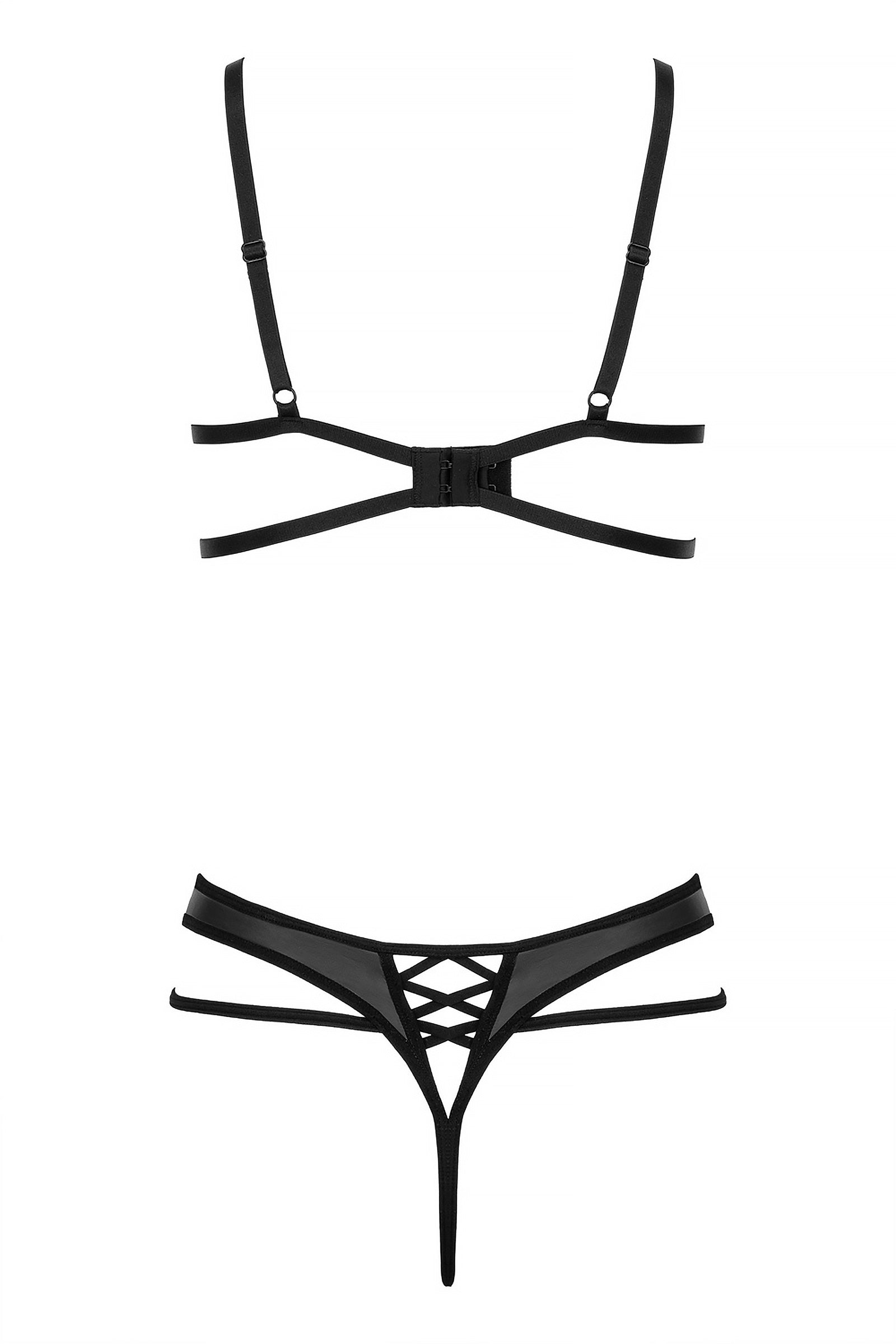 Kotek Set Intimo Nero 2 Pezzi S/M Pizzo Wetlook