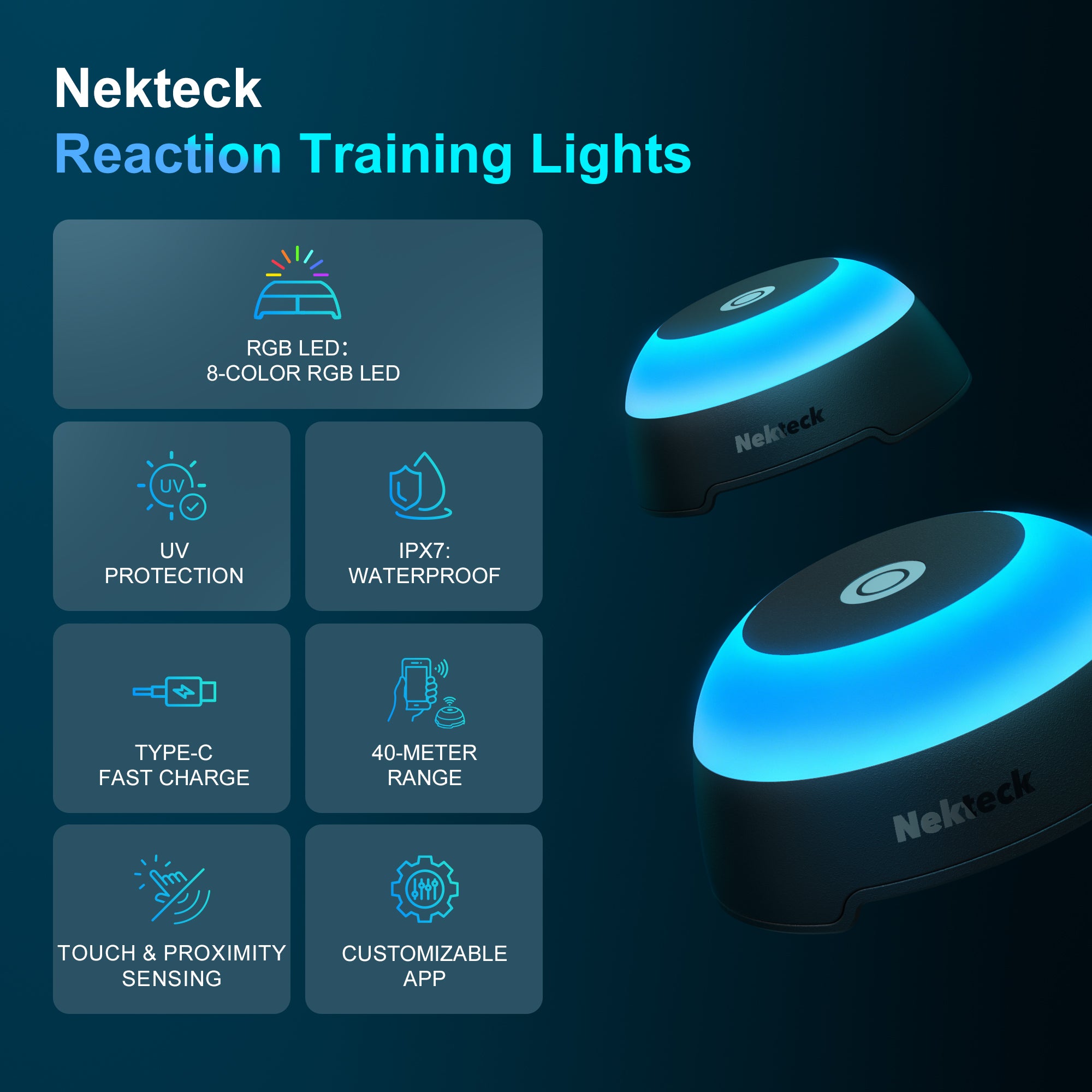 Nekteck Reaction Training kit luci smart 4 pod con app