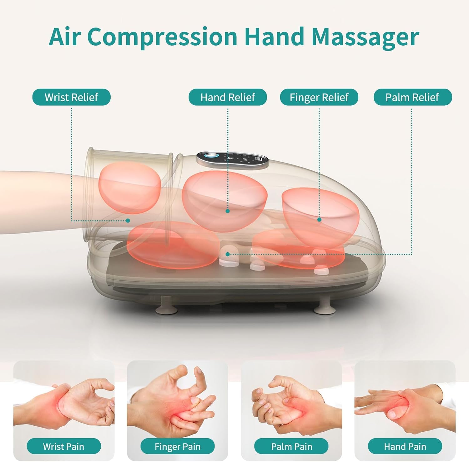 Nekteck Hand Massager Mani Polso Calore Senza Fili