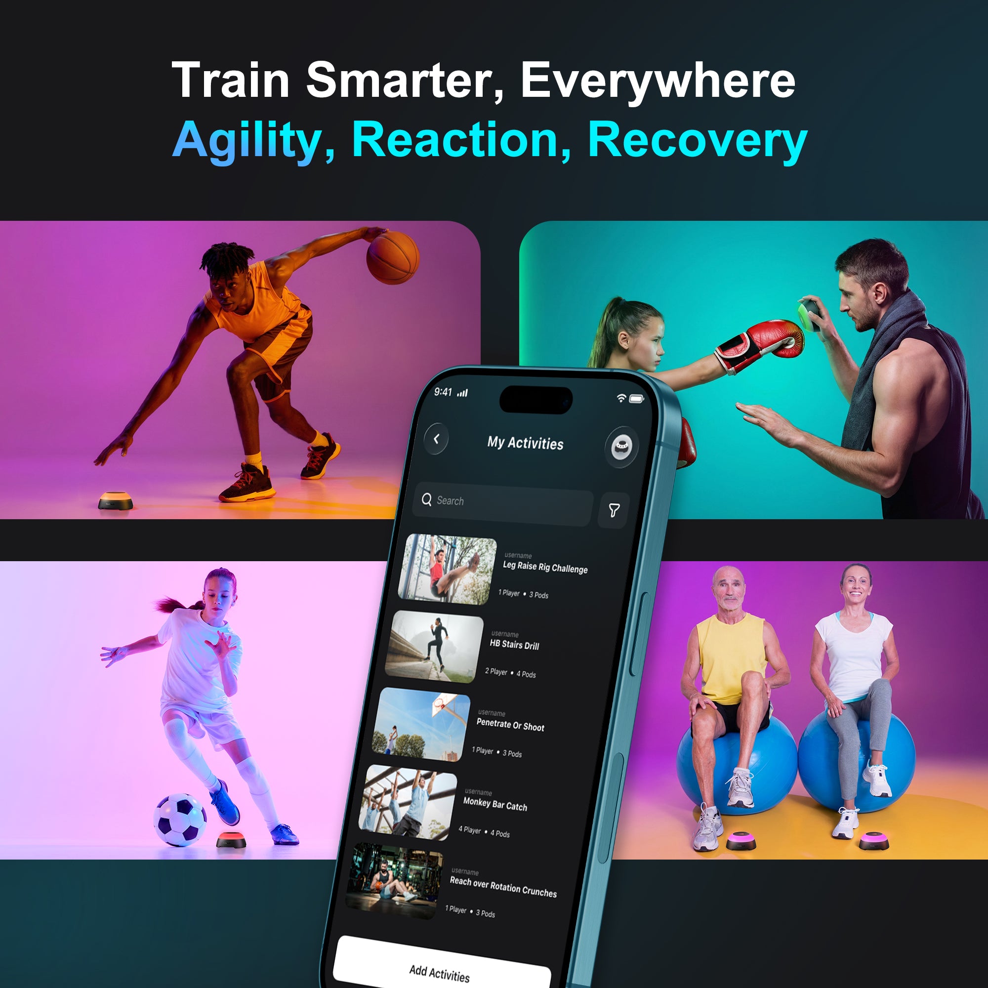 Nekteck Reaction Training kit luci smart 4 pod con app