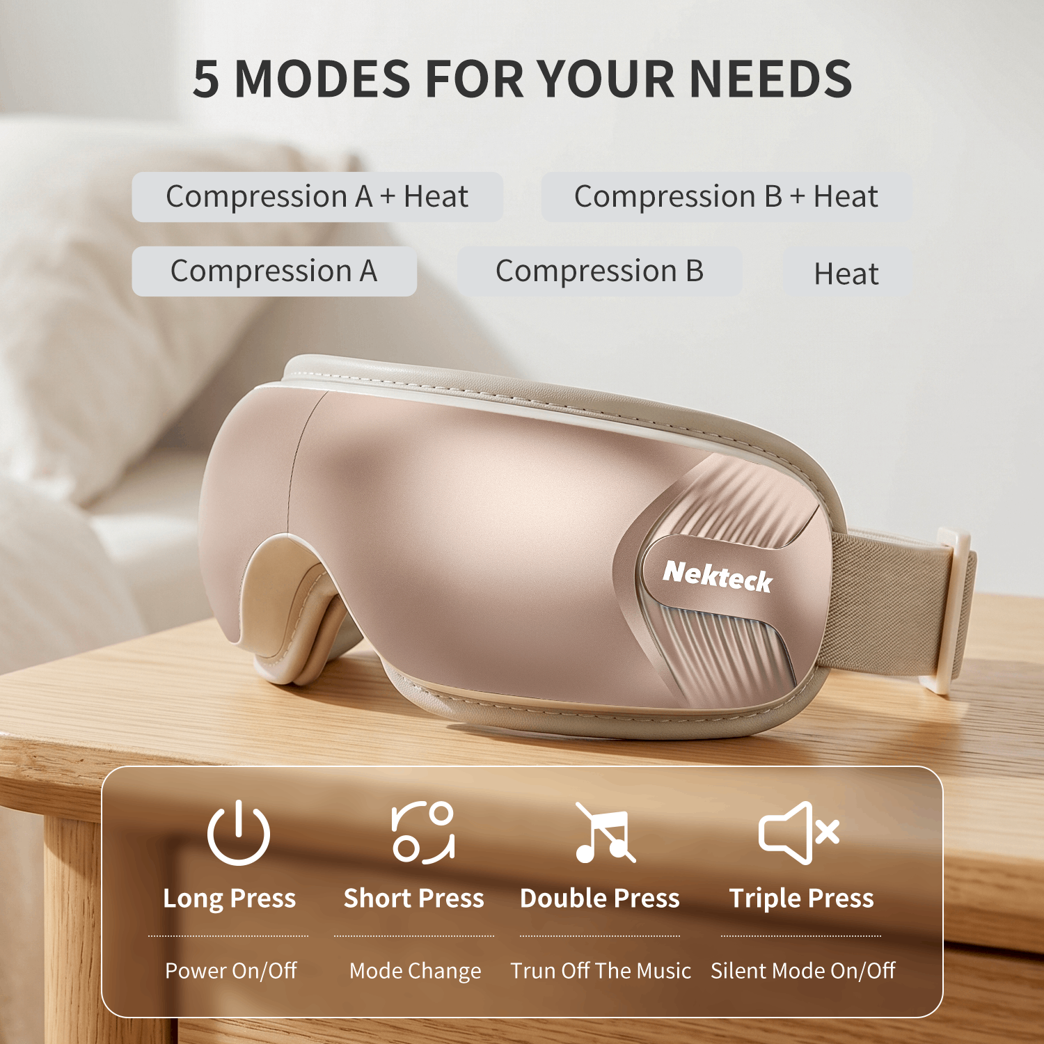 Nekteck Eye Massager Massaggiatore Occhi White Calore