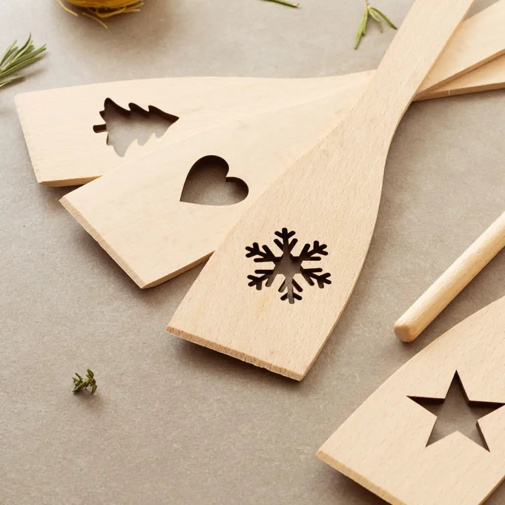 Tuuli Utensili cucina legno set 6 pezzi faggio 30 cm motivo