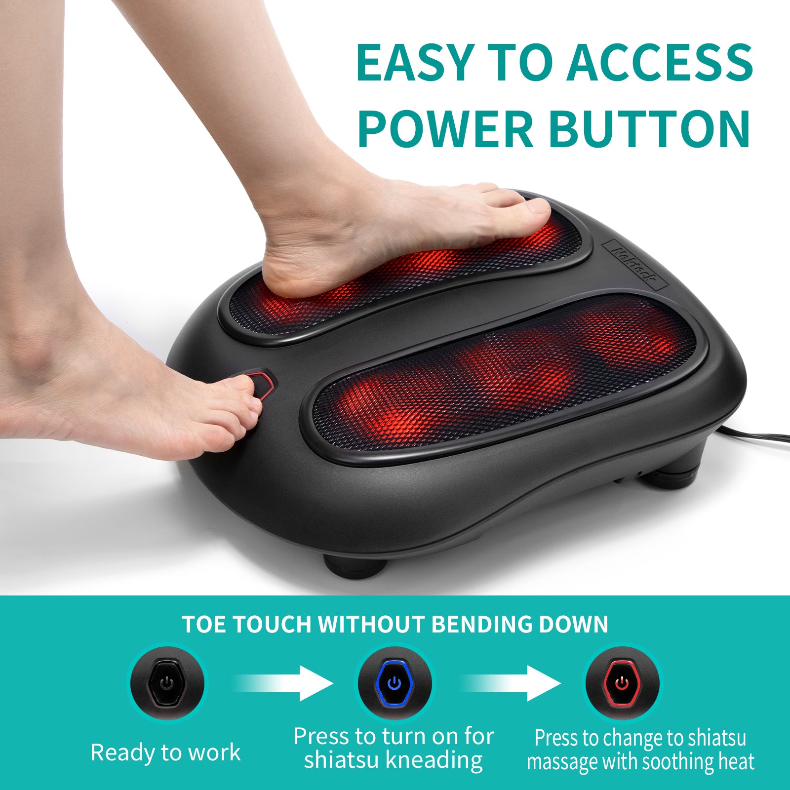Nekteck Foot Massager massaggiatore piedi touch con calore regolabile