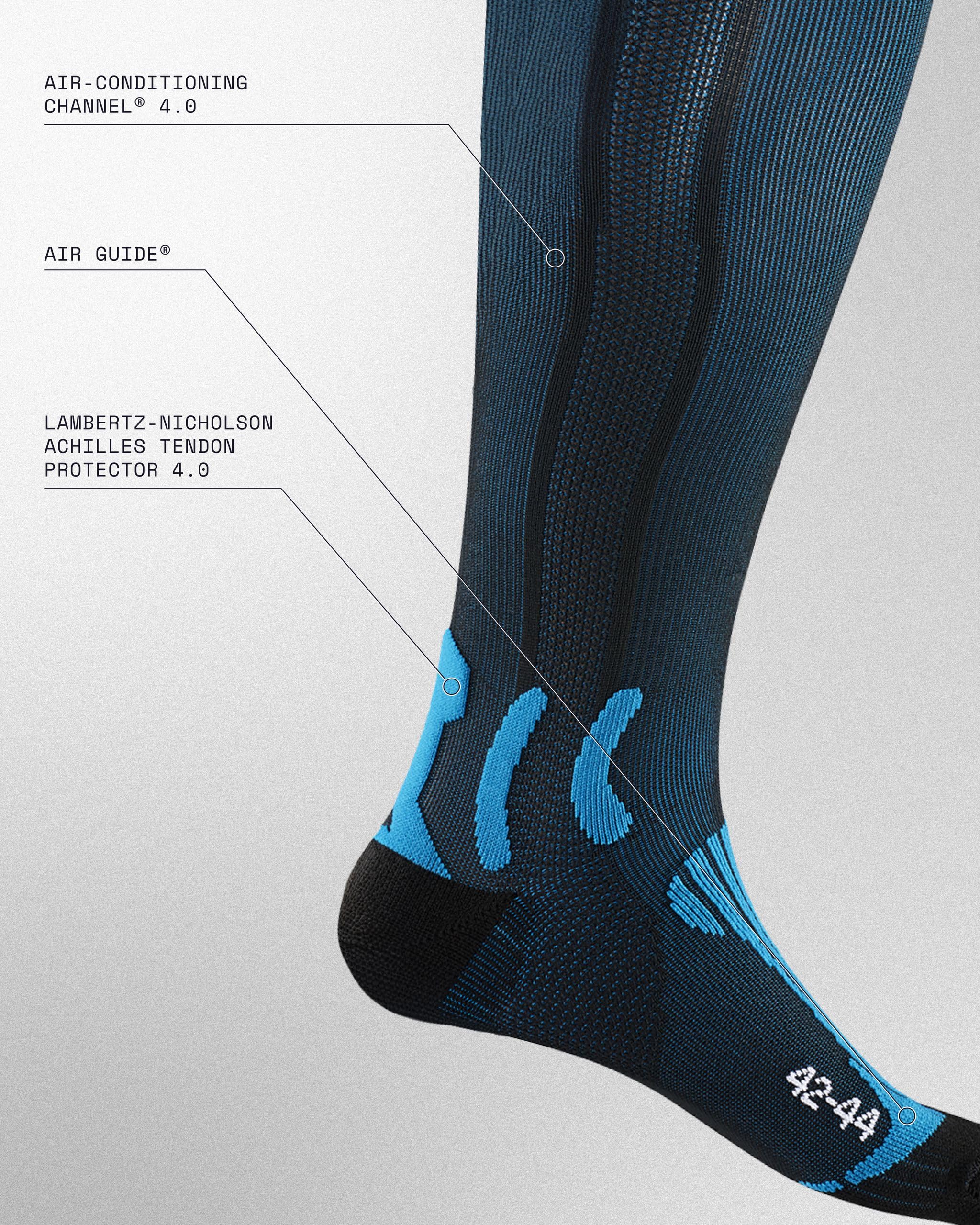 X-Socks Run Energizer Calze Running Unisex Taglia L 39-41 Blu