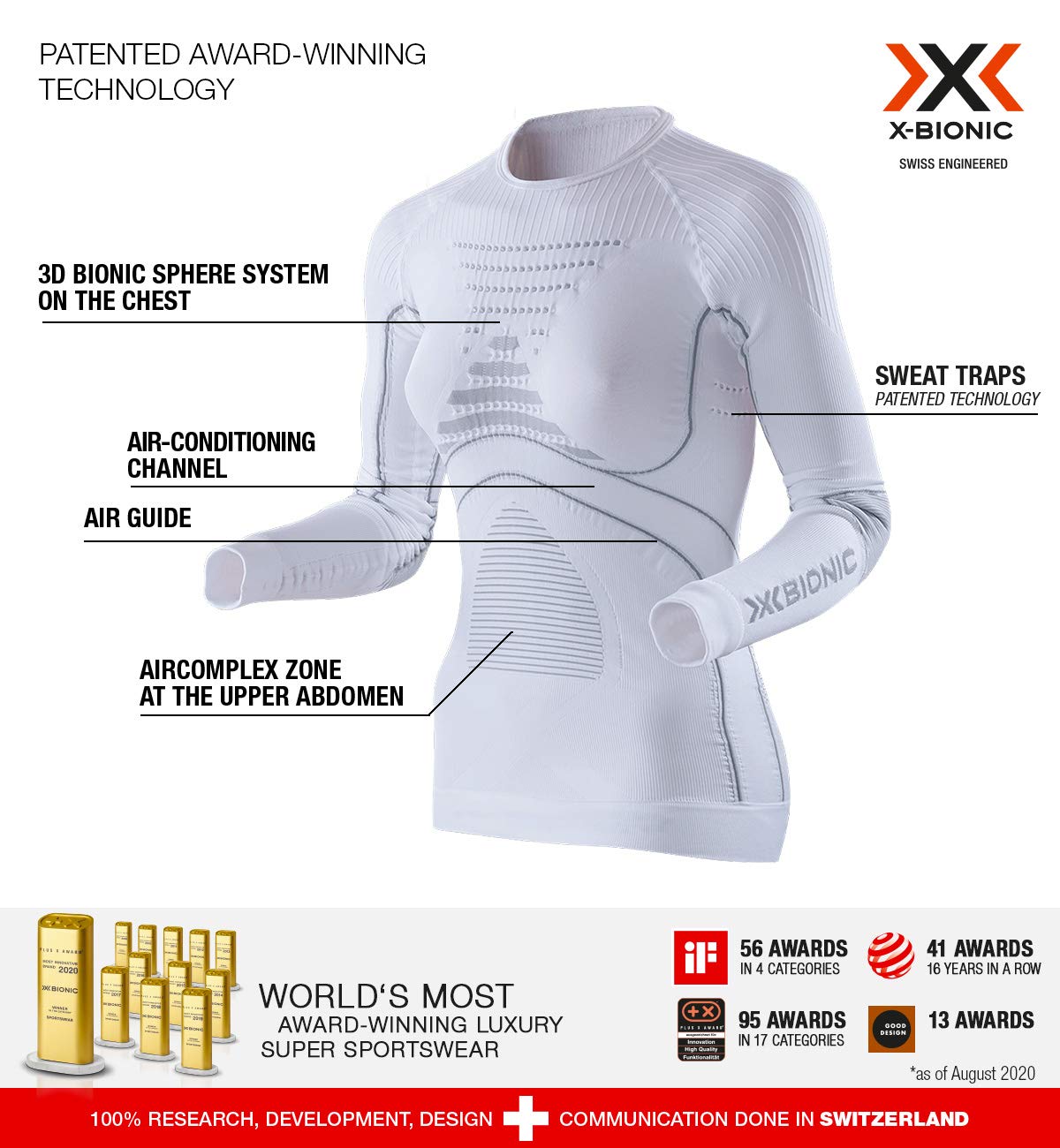 X-Bionic Energy Accumulator Maglia Termica Donna Bianco/Grigio