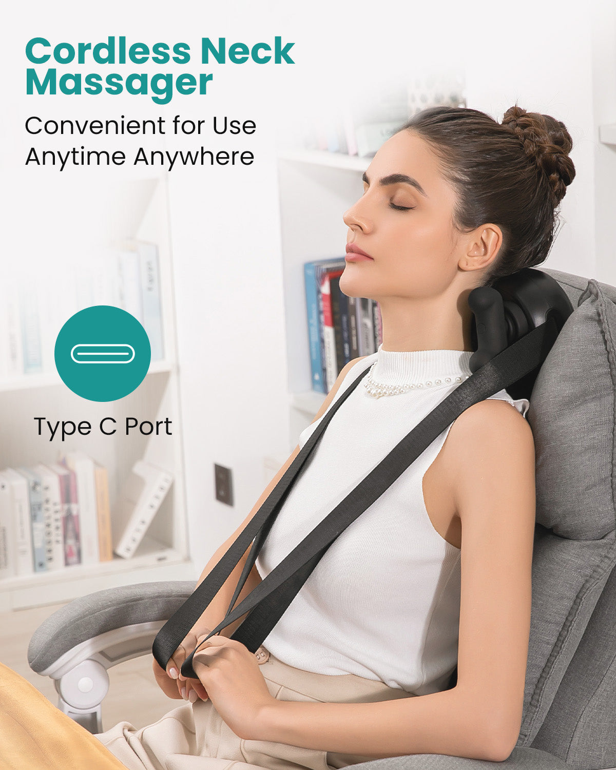 Nekteck Neck & Back Massager cuscino massaggiante shiatsu 6D con calore