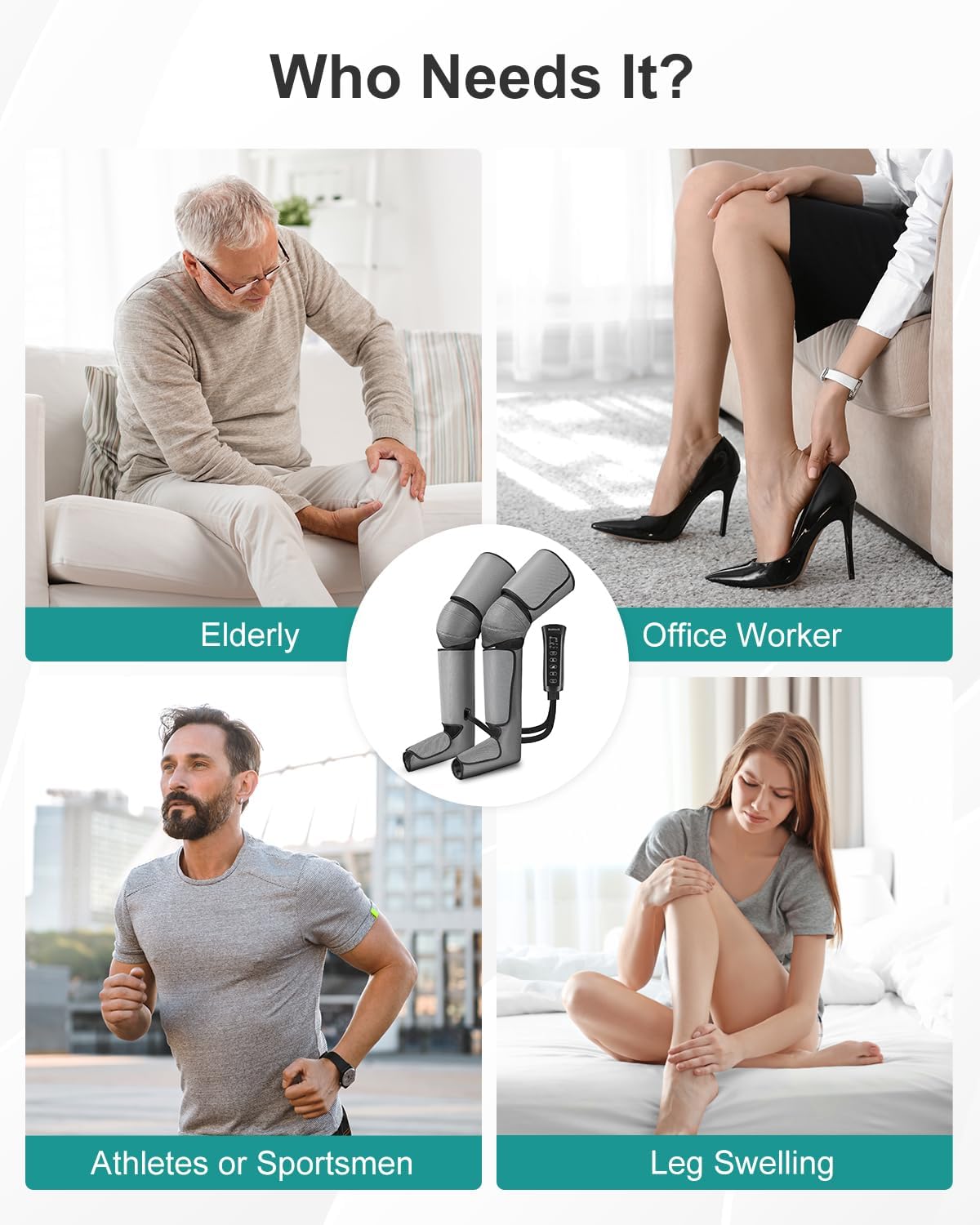 Nekteck Leg Massager massaggiatore gambe calore vibrazione