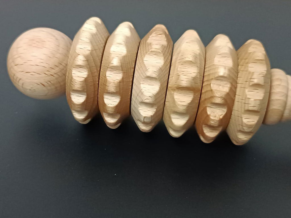 Tuuli Massaggiatori in legno rullo schiena collo faggio 25 cm