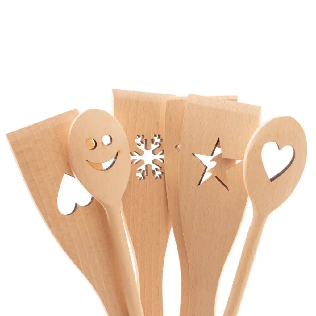 Tuuli Utensili cucina legno set 6 pezzi faggio 30 cm motivo