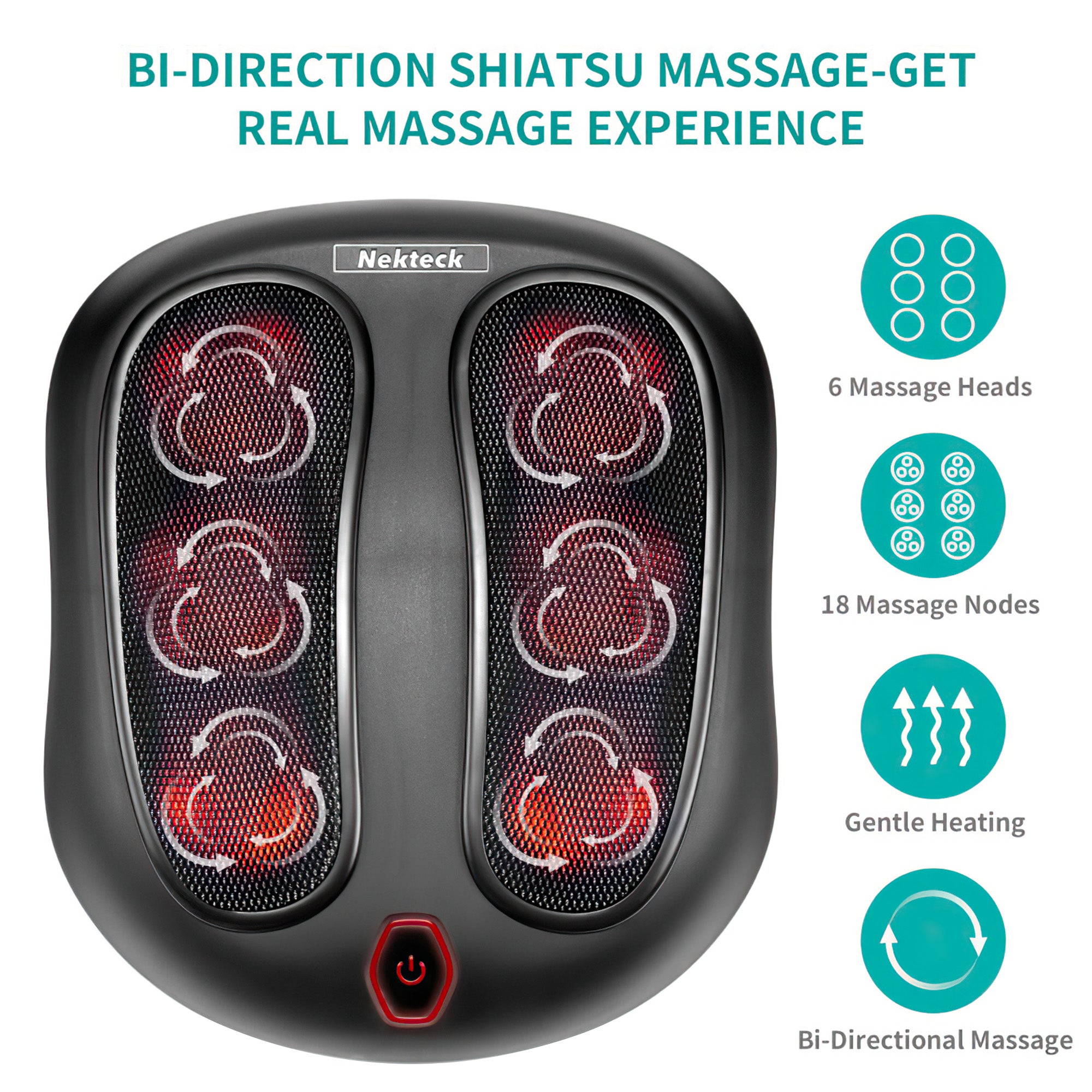 Nekteck Foot Massager massaggiatore piedi touch con calore regolabile