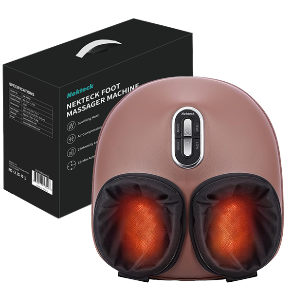 Nekteck Foot Massager Massaggiatore Piedi Shiatsu Grigio Calore