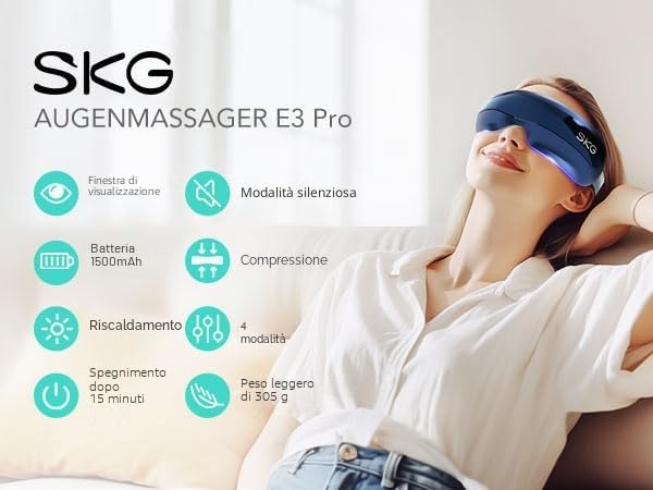 SKG E3 Pro Massaggiatore occhi con calore Bluetooth e musica