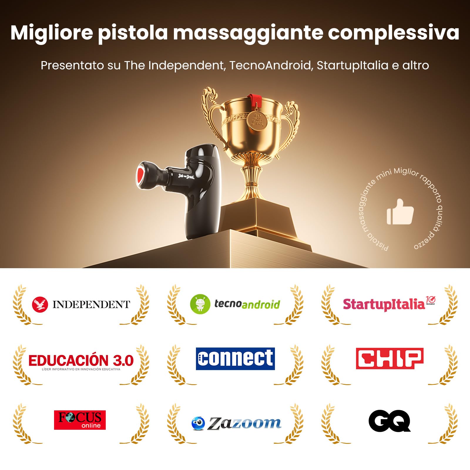 Bob and Brad M7 Plus Pistola Massaggio Calore 9mm Compatta