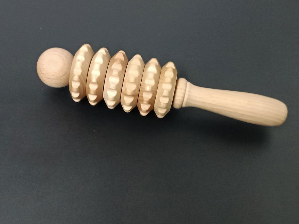 Tuuli Massaggiatori in legno rullo schiena collo faggio 25 cm