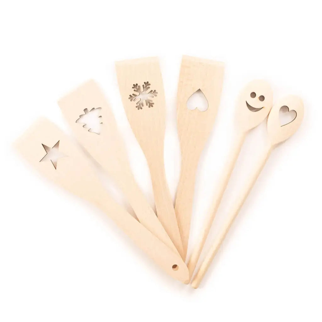 Tuuli Utensili cucina legno set 6 pezzi faggio 30 cm motivo