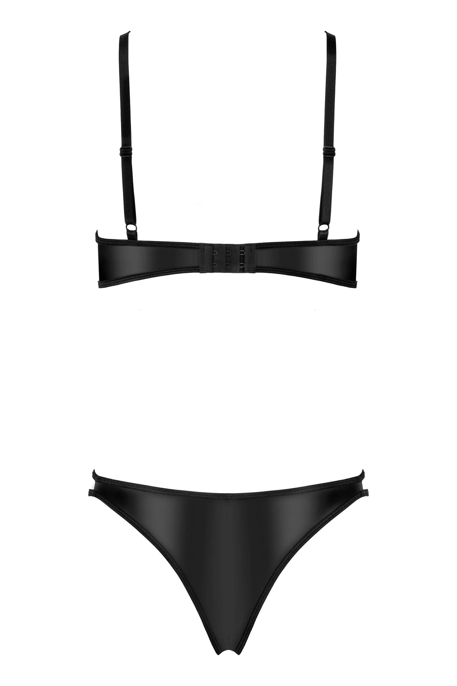 Kotek 2-teilige Sets Completo Intimo Nero Wetlook S/M
