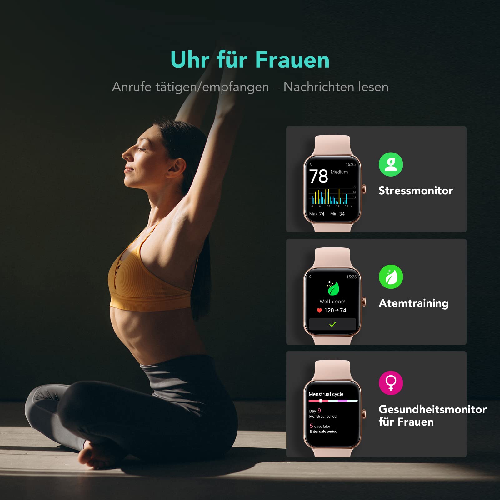 SKG V7 smartwatch orologio fitness nero 1,7"