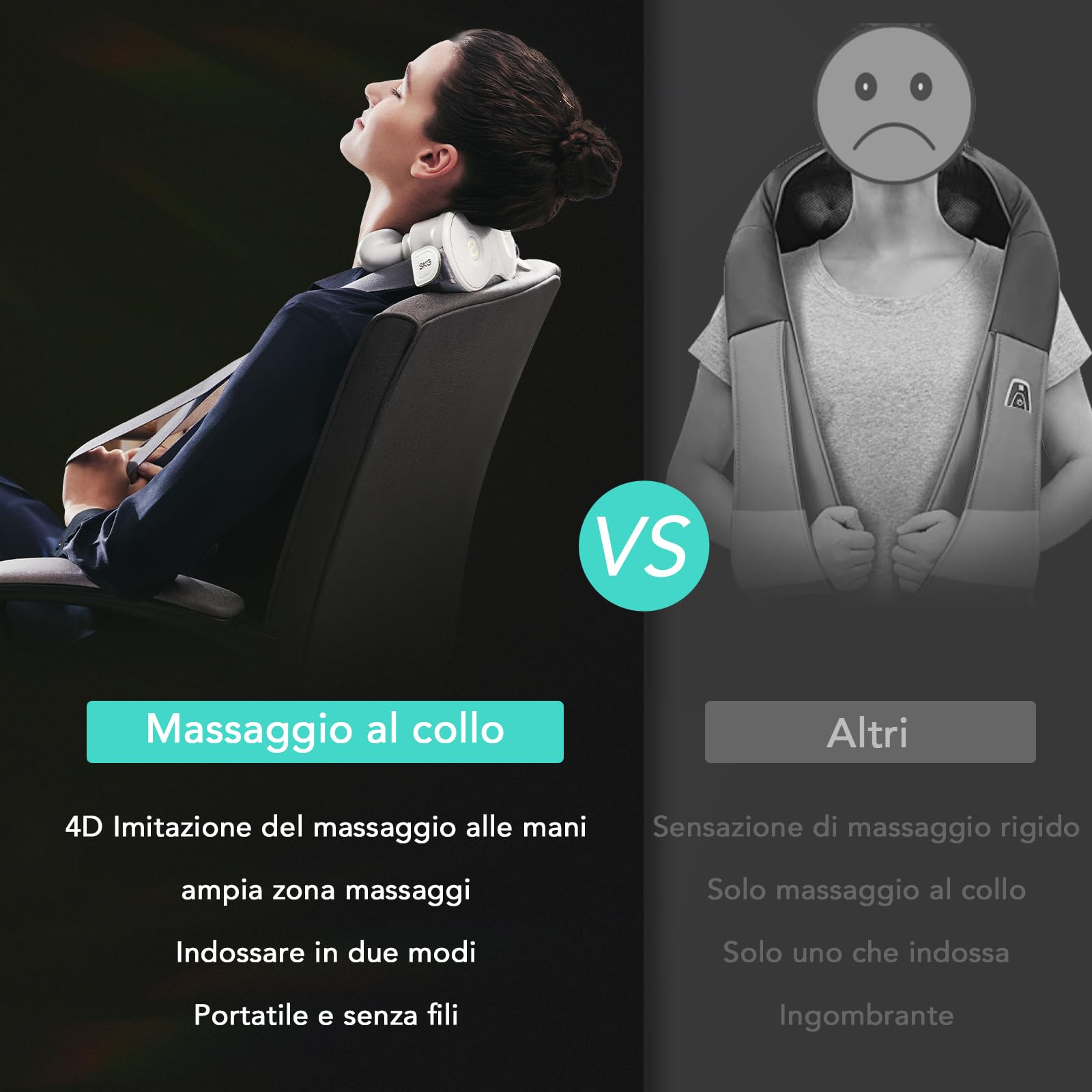 SKG H7 massaggiatore collo elettrico calore 4D
