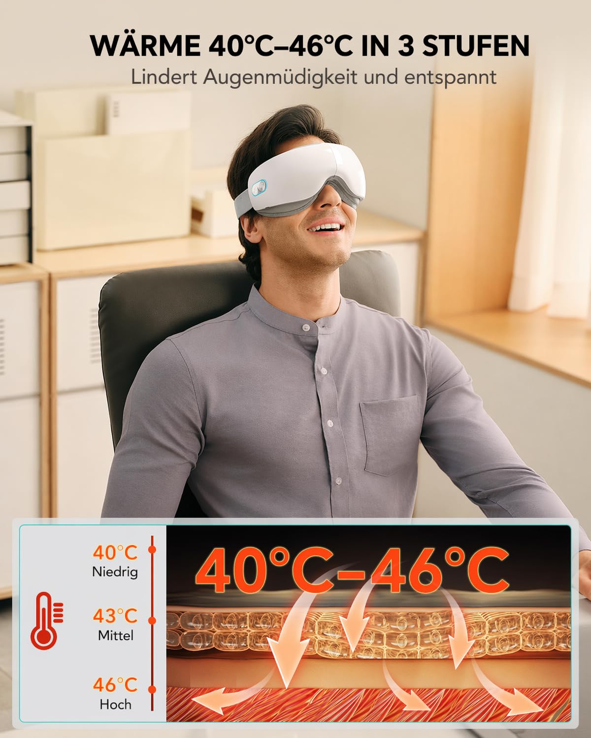SKG Eye Massager massaggiatore occhi Bluetooth calore