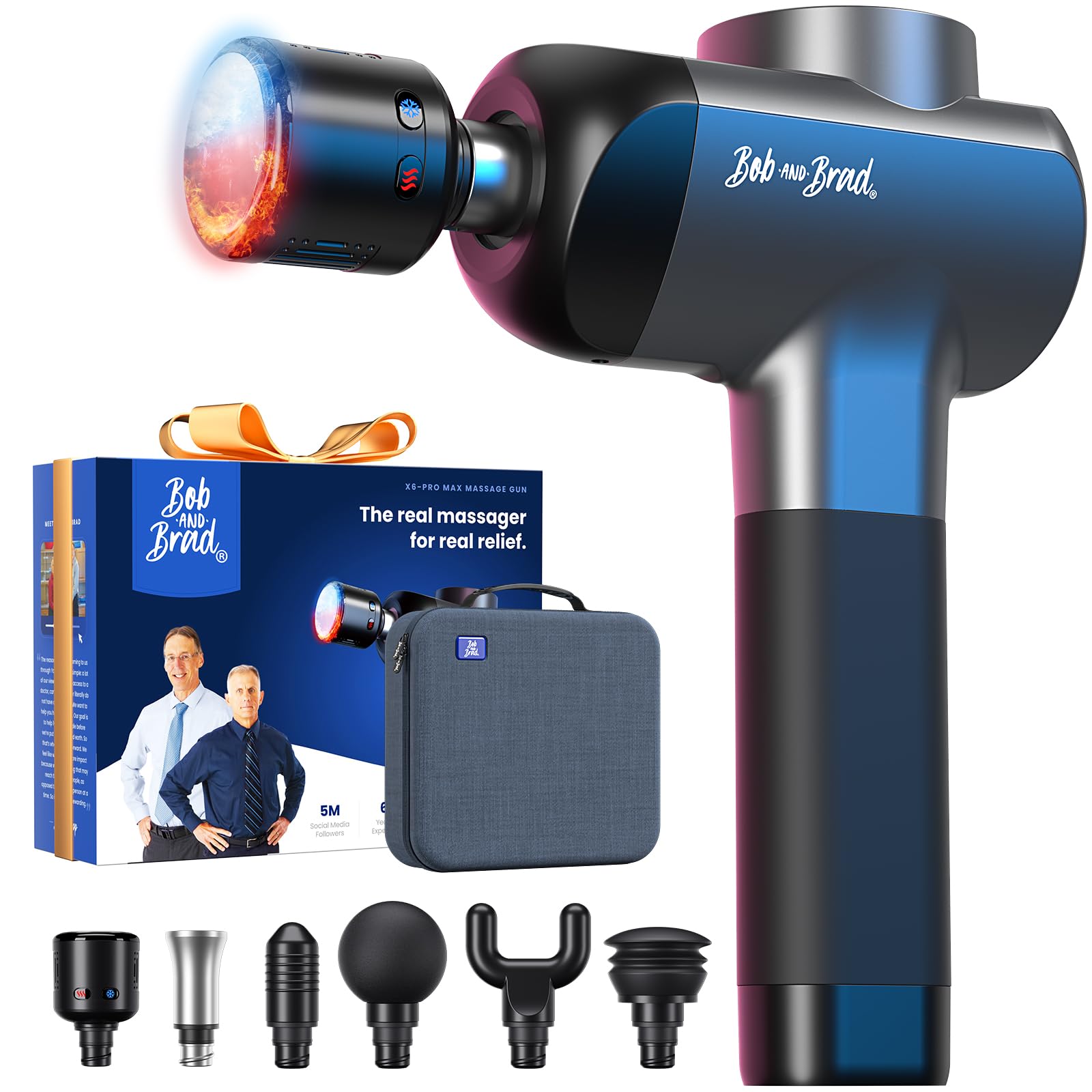 Bob and Brad X6 Pro Max pistola massaggio nero caldo freddo