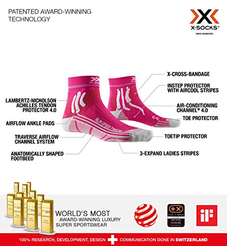 X-SOCKS Run Speed Two calzini corsa donna 39-40 rosa