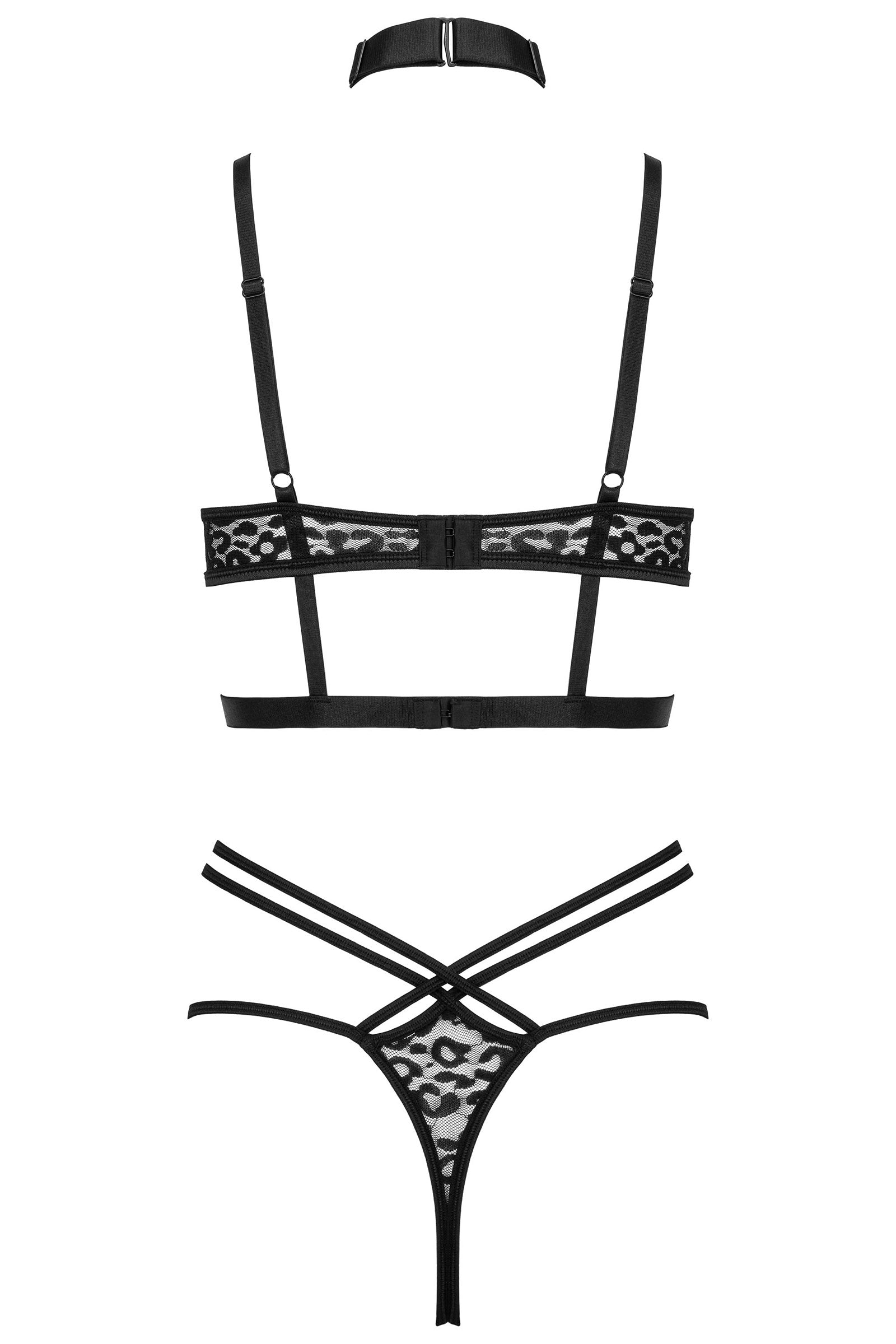 Kotek TP106 2-teilige Sets reggiseno con choker nero S/M